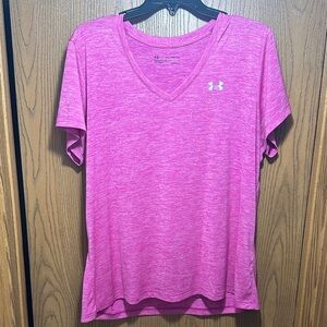 Under Armour Women's Heathered Pink Short Sleeve Tee